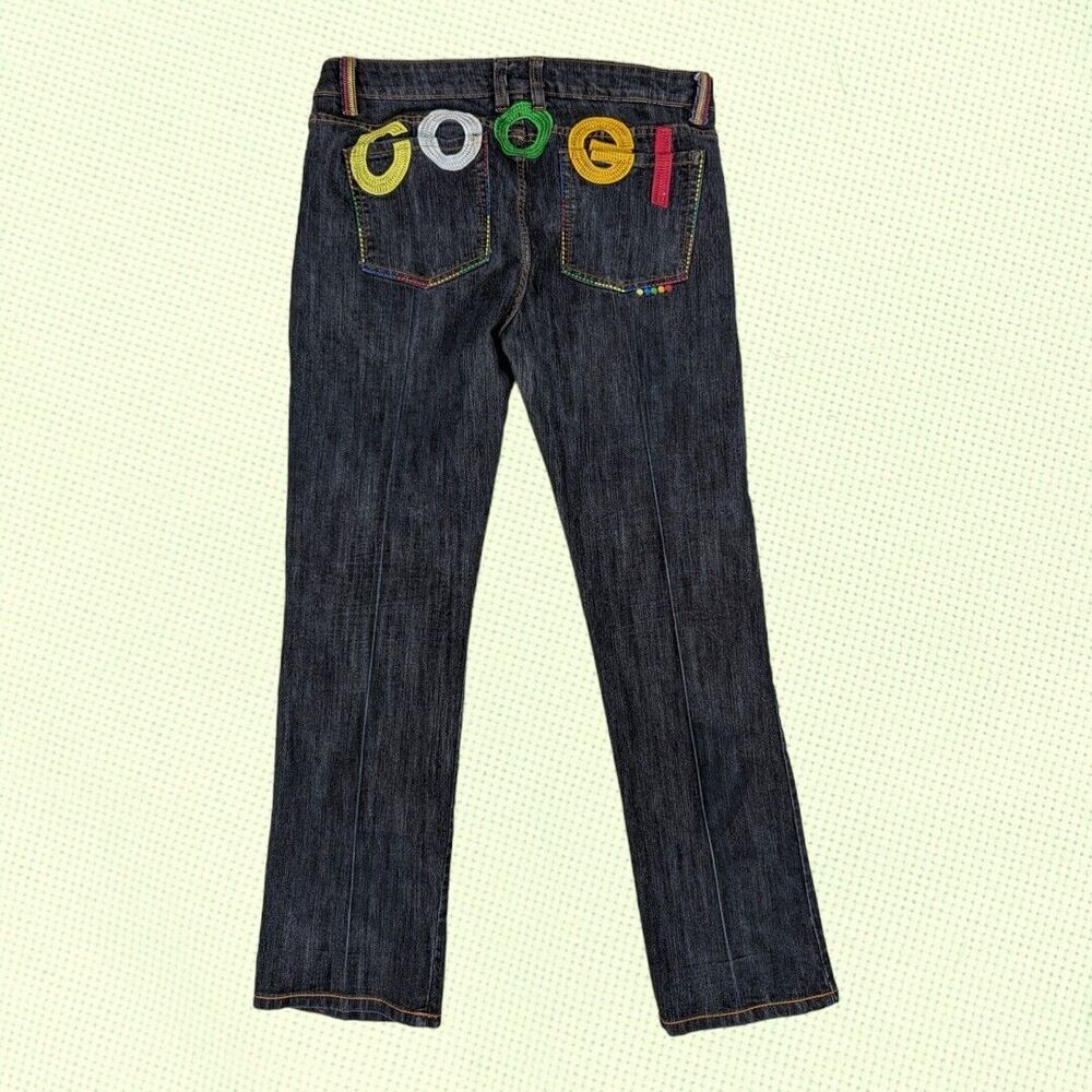 COOGI Logo Denim Jeans Multicolored Embroidered Size‎ 22 (40x32) Straight
